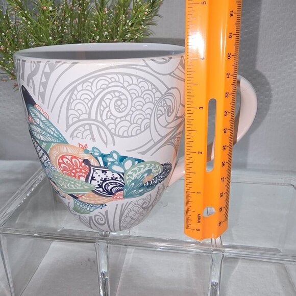BEAUTIFUL CERAMIC MUG MOSAIC TROPICAL FISH DESIGN COLORFUL LIKE NEW CONDITION - Picture 7 of 9